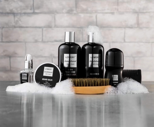 Luxury Beard Grooming Kit For Men, Sandalwood Bath Gift Set - Just Because Gift Baskets