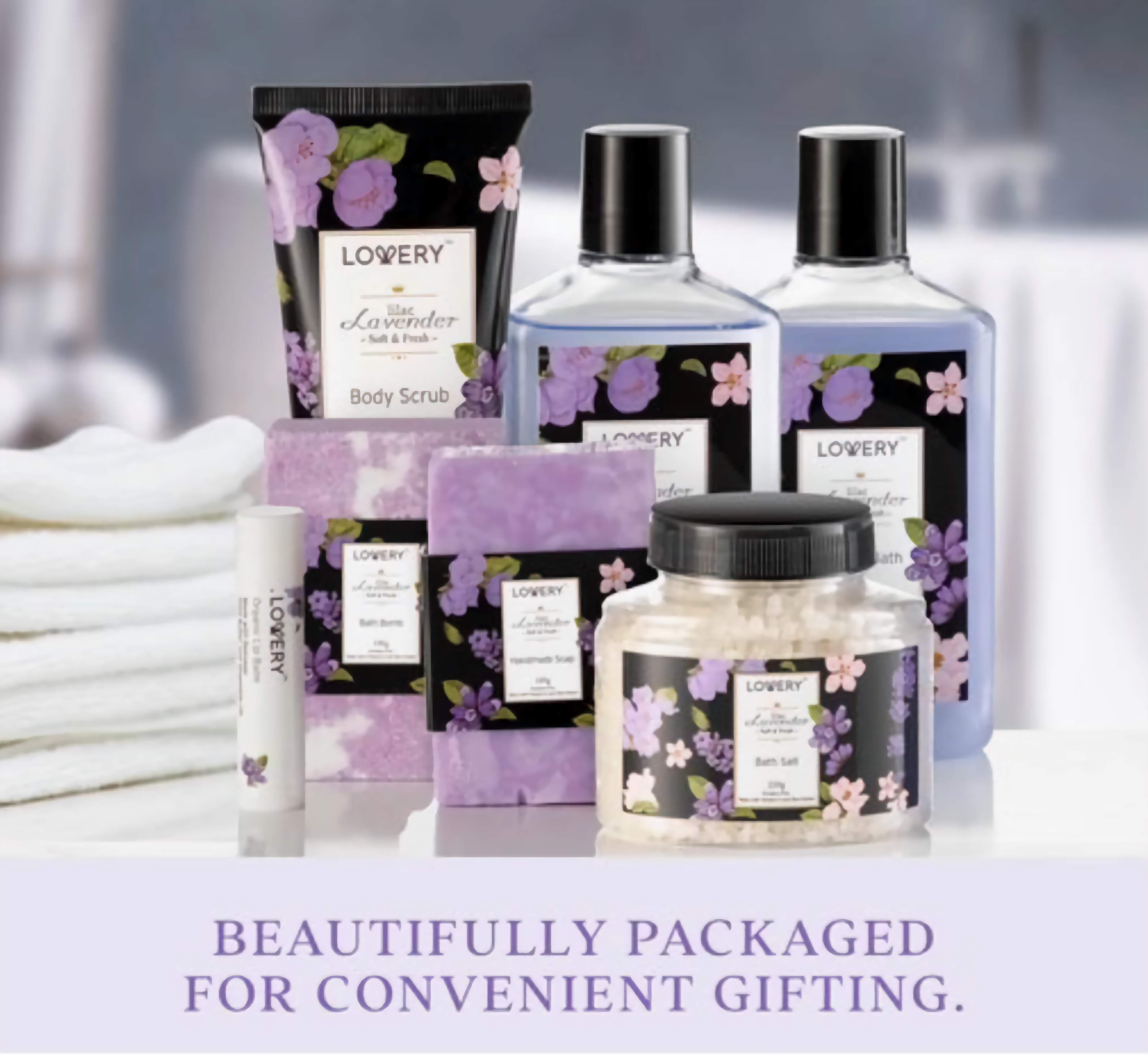 Lavender & Lilac Spa Gift Basket - Aromatherapy Stress Kit