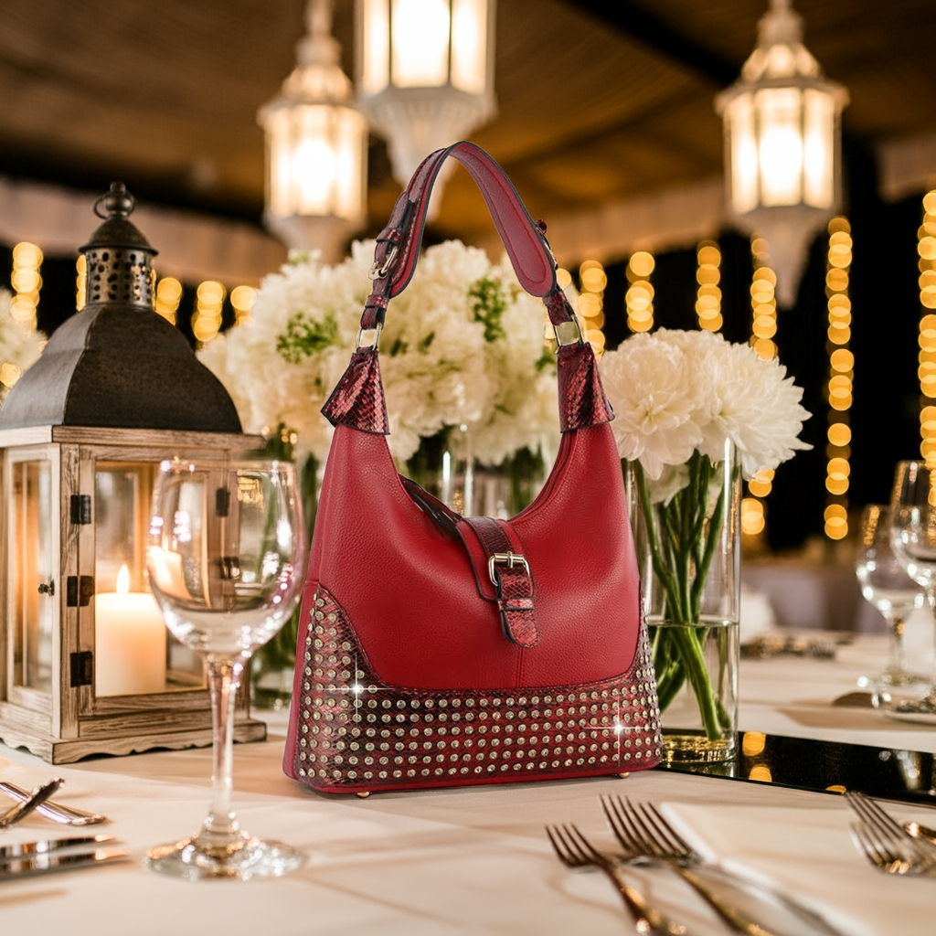 Red Hobo Handbag