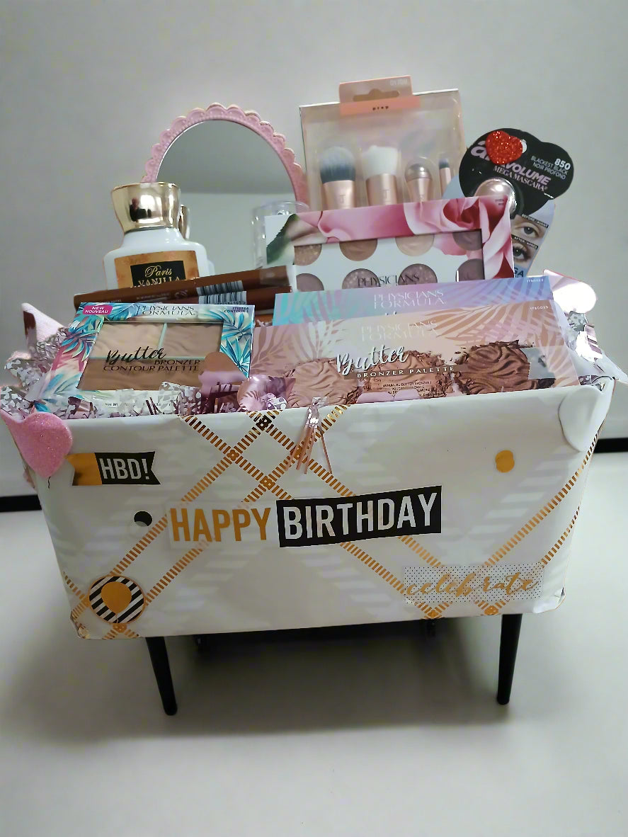 Happy Birthday Makeup Basket