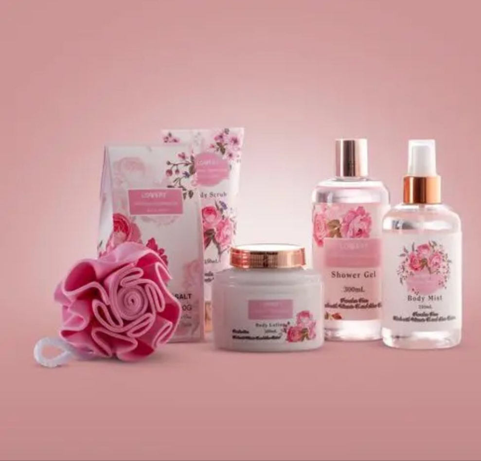 Wild Rose & Raspberry Leaf Bath Set