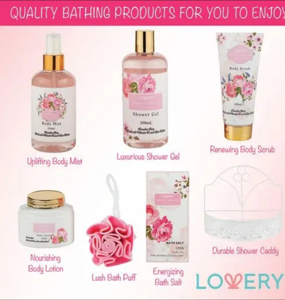 Wild Rose & Raspberry Leaf Bath Set