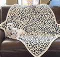Beige Leopard Pattern Double Layered Warm Blanket - Just Because Gift Baskets