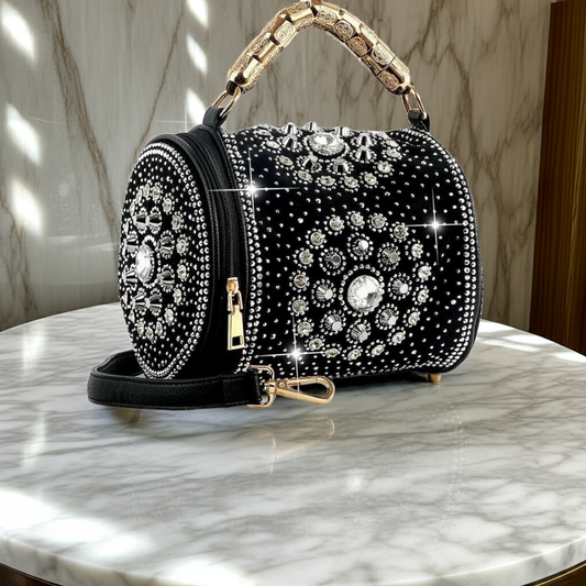 Rhinestone Studded Petite Fashion Handbag