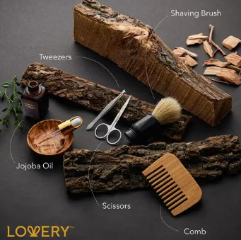 Men's Gift Set - 14Pc Sandalwood Bath Set, Beard Grooming Kit