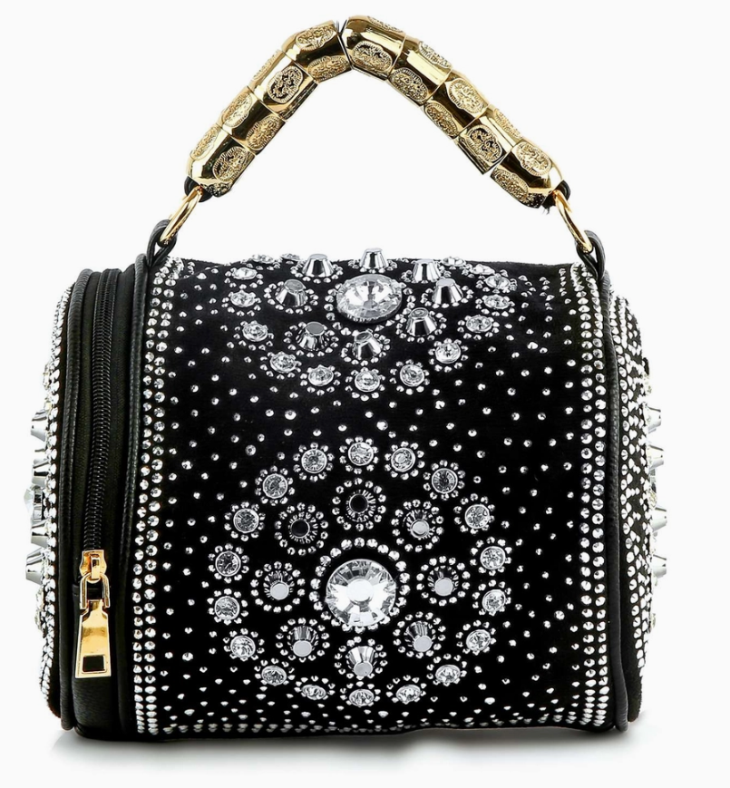 Rhinestone Studded Petite Fashion Handbag