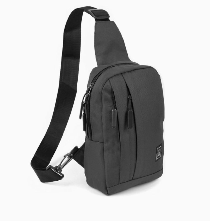 Unisex Charcoal Cross-Body Bag