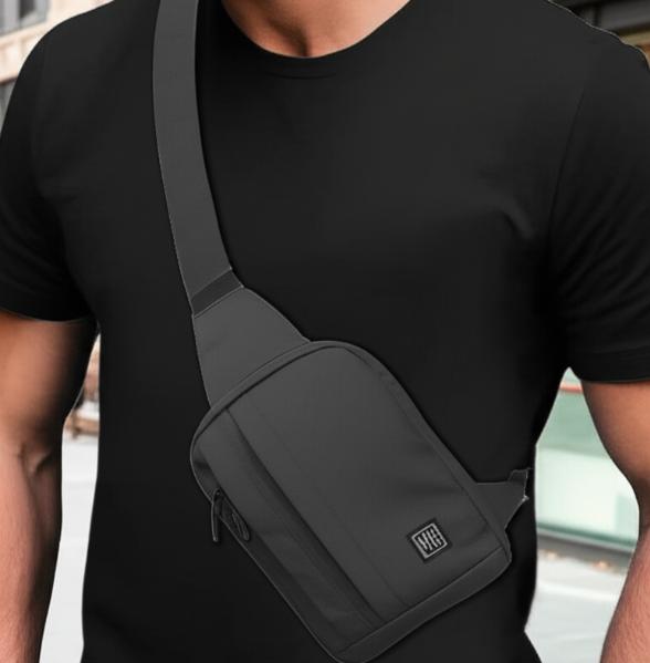Unisex Charcoal Cross-Body Bag