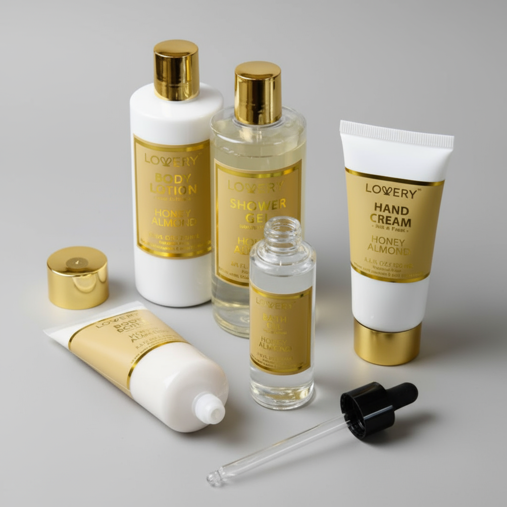 Spa Kit Gift Set - Honey Almond Scent in Gift-Ready Tote Bag - Just Because Gift Baskets