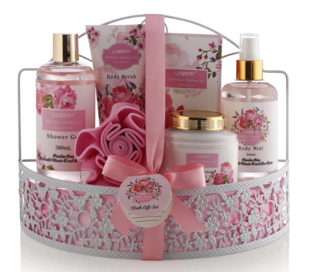 Wild Rose & Raspberry Leaf Bath Set