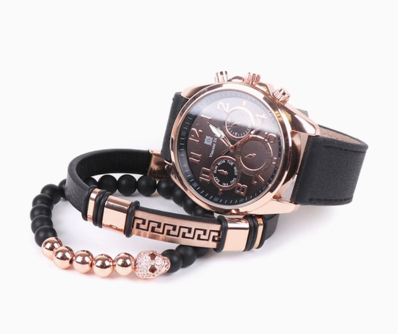 Men's Watch & Bracelet Present Set