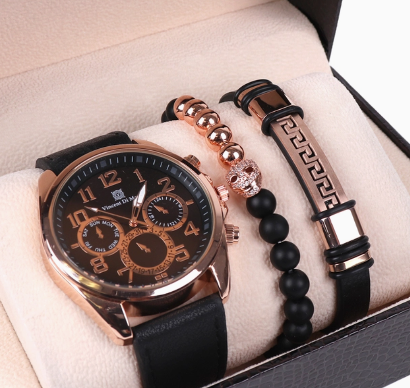 Men's Watch & Bracelet Present Set