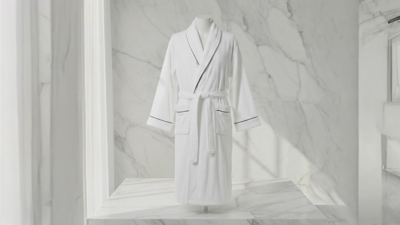 Men's Microfiber Fleece Robe with Shawl Collar