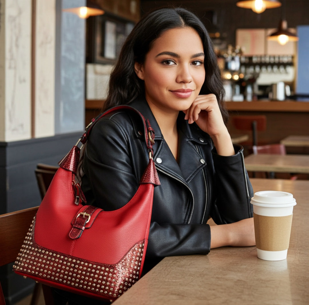 Red Hobo Handbag - Just Because Gift Baskets