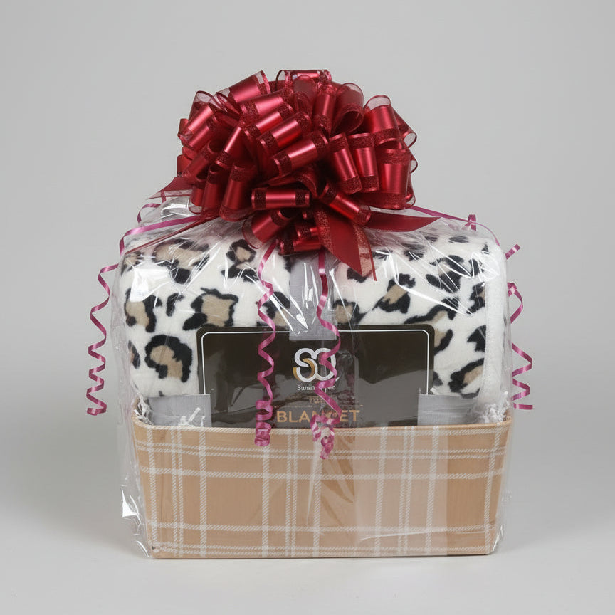 Leopard Print "Faith & Coffee" Comfort Gift Basket - The Perfect Blend of Cozy & Spiritual - Just Because Gift Baskets