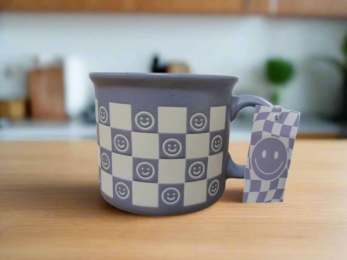 Smiley Coffee Mug & Candle Gift Basket