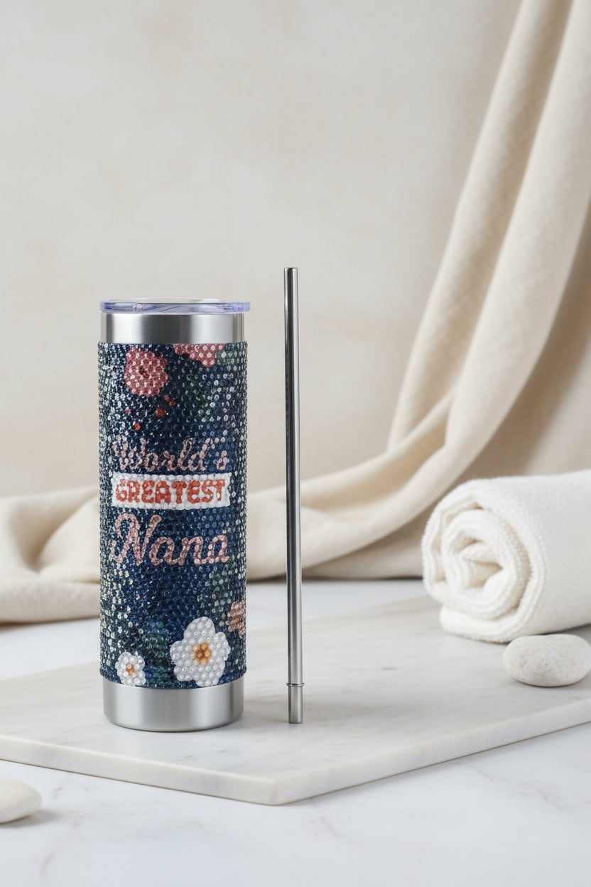 Tumbler "World's Greatest Nana" with Rhinestones
