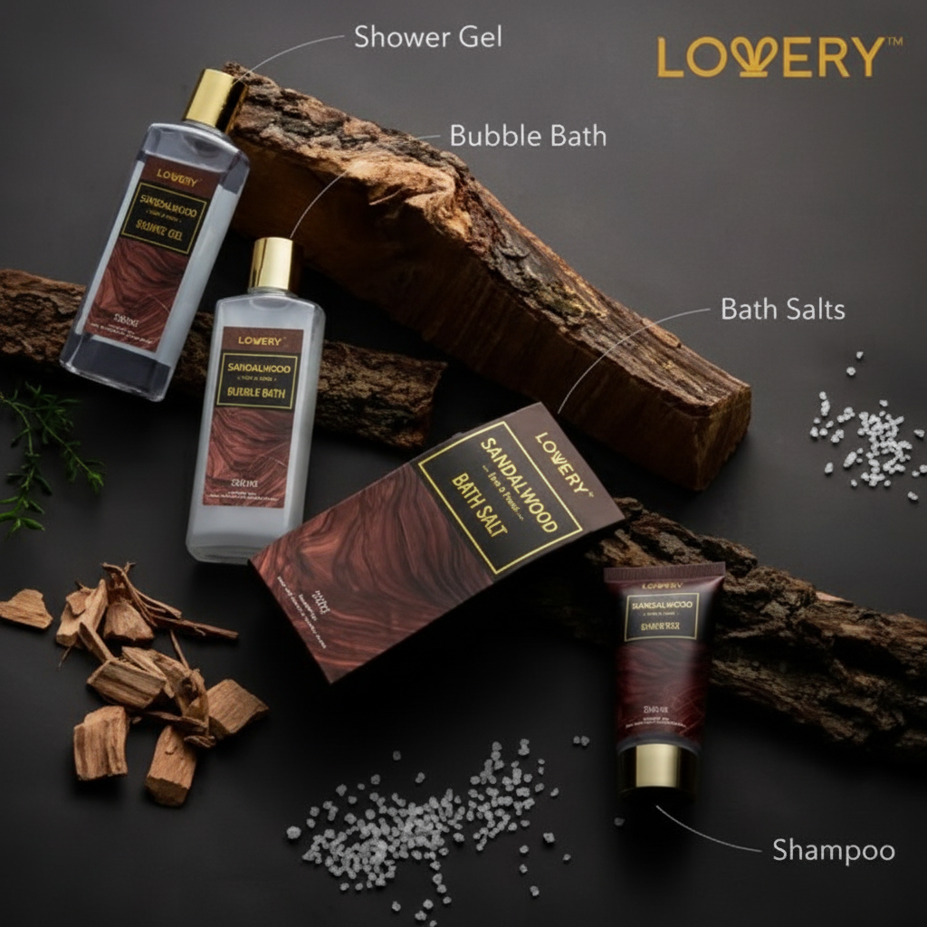 Men's Gift Set - 14Pc Sandalwood Bath Set - Just Because Gift Baskets